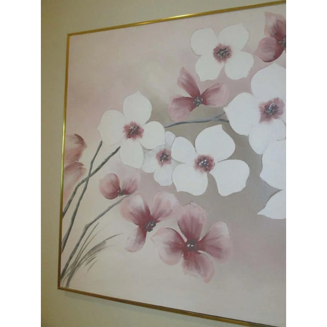 Mid 20th Century Mid 20th Century Cherry Blossom Still Life Painting, Framed For Sale - Image 5 of 11