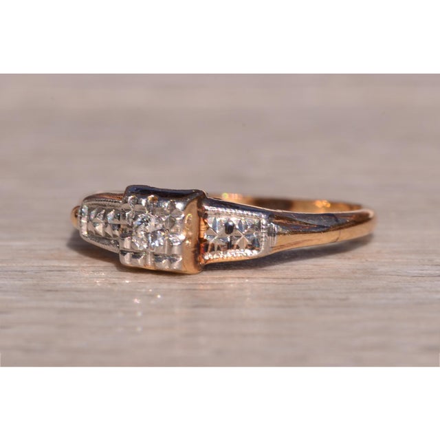 The 83rd Street: Retro Era Diamond Promise Ring For Sale - Image 4 of 10