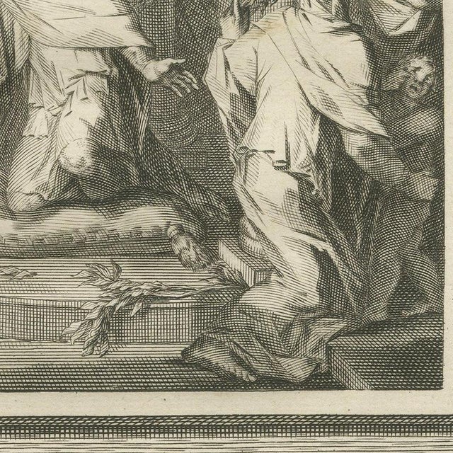 Pieter Mortier, Idolatry of King Ahaz and Hezekiah Destroys the Idols, 1700, Engraving For Sale - Image 4 of 12