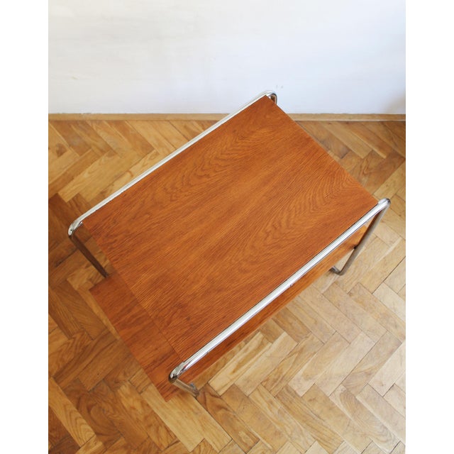 Modernist Tubular Steel Side Table in the style of Marcel Breuer for Kovona, 1920s For Sale - Image 10 of 15