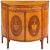 George III Satinwood Demilune Console Cabinet, circa 1790 For Sale