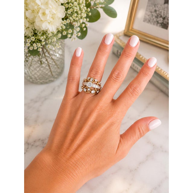 Vintage 1940 Retro Diamond Dome Ring in 18k Gold — 5.5 Carats Total Diamonds For Sale - Image 13 of 14