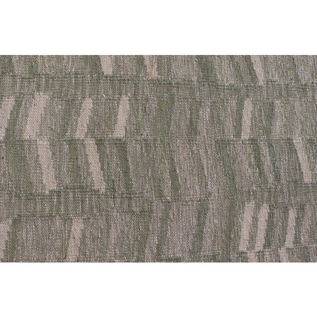 Early 21st Century Scandinavian/Swedish Flat Weave Rug in Green Tones by Keivan Woven Arts 9'2 X 12 For Sale - Image 5 of 10
