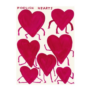 Foolish Hearts Print by David Shrigley For Sale