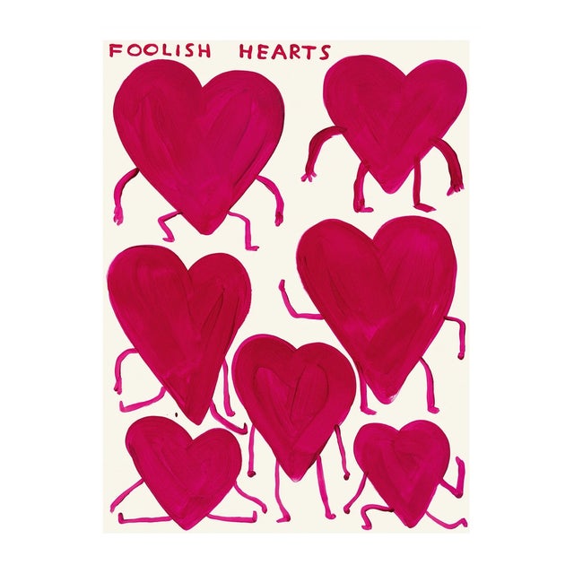 Foolish Hearts Print by David Shrigley For Sale