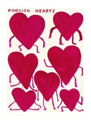 Foolish Hearts Print by David Shrigley