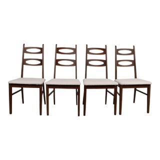 Midcentury Dining Chairs in Style of Kent Coffey Perspecta Cats Eye For Sale