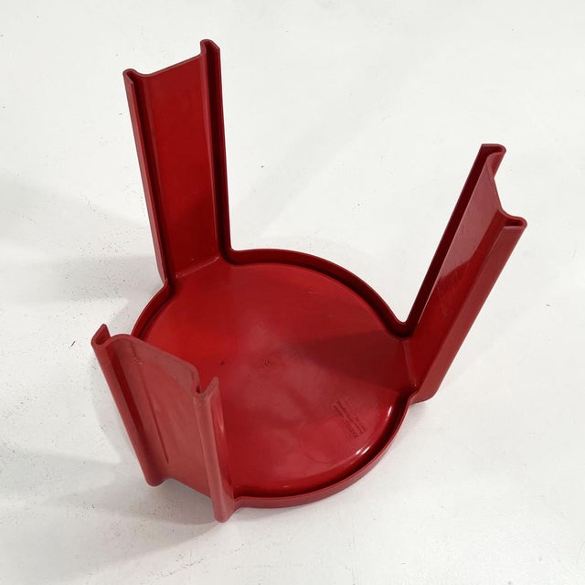 Plastic Red Side Table by Giotto Stoppino for Kartell, 1970s For Sale - Image 7 of 9