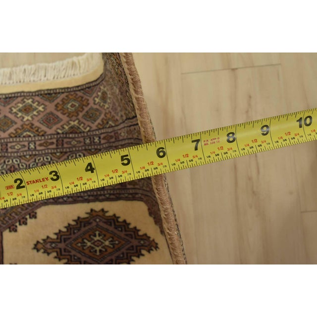 Textile Bokhara Jaldar Rug 2’6” X 3’9” Beige Wool Tribal Hand-Knotted Oriental Carpet For Sale - Image 7 of 9