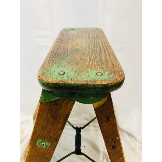 Brown Early 20th Century Antique Wooden Step Stool Table For Sale - Image 8 of 13