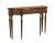 Aged Regency Finished Mahogany Sheraton Console Table Crotch Veneers Tapered Legs