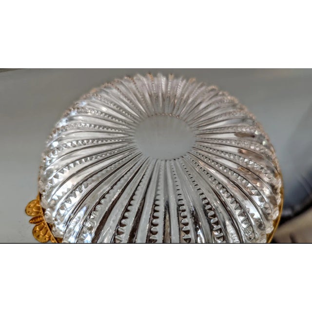 French French Cut Crystal and Butterfly Adorned Gil Trinket Dish For Sale - Image 3 of 4