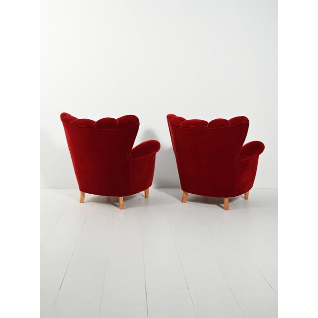 1940s Swedish Shell Armchairs, 1940s, Set of 2 For Sale - Image 5 of 11