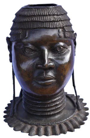 Ife Bini / Edo Artist, Head of Queen Mother, Pre-1800, Bronze