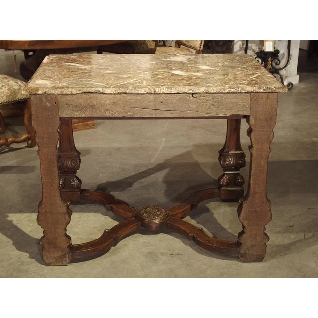 Antique French Louis XIV Style Gibier Table in Carved Oak, C. 1870 (With Earlier Elements) For Sale - Image 11 of 13