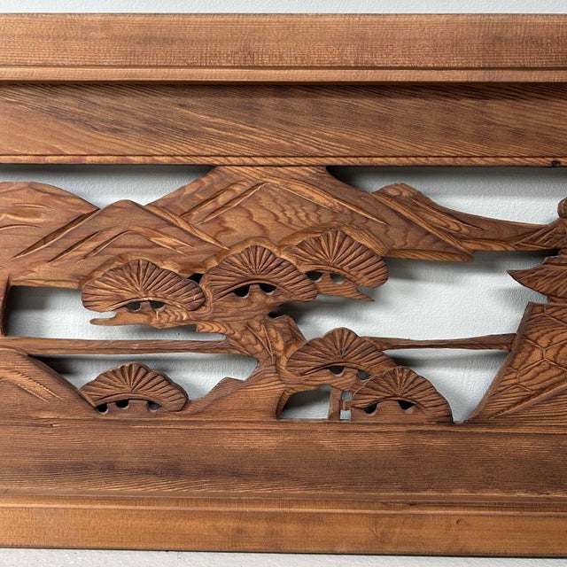 Wooden Ranma Temple Mountain Landscape, Japan, 1920s For Sale - Image 18 of 18