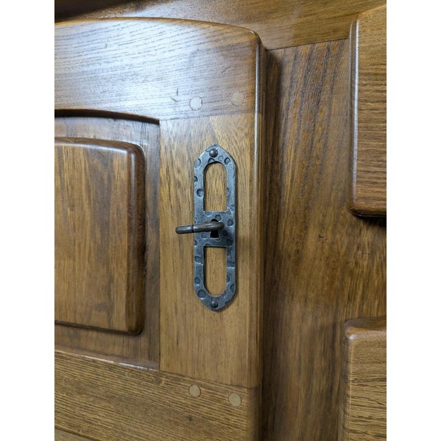 Large Low Sideboard in Oak For Sale - Image 6 of 8