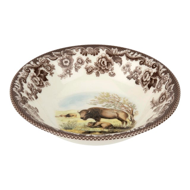 Spode Woodland American Wildlife Ascot Cereal Bowl 8", Bison For Sale