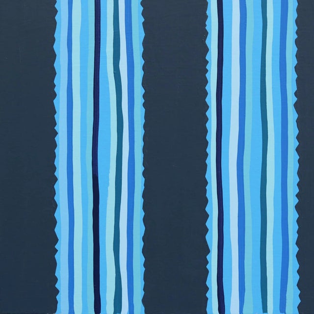 Azul Profundo - Abstract Blue Tone Southwestern Inspired Still Life Painting Original Artwork by Will Beger For Sale - Image 4 of 9