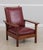 Mission Gustav Stickley Antique Mission Oak Burgundy Leather Reclining Morris Chair For Sale - Image 3 of 15