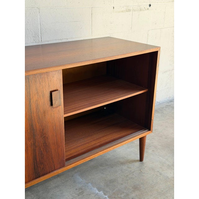 Dr Viby J Rosewood Sideboard Credenza With Dual Sliding Doors Danish Mid-Century Modern 1960s For Sale In Los Angeles - Image 6 of 13