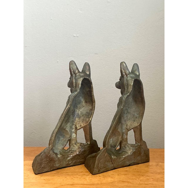 Vintage Bronze Dog Bookends - A Pair For Sale - Image 9 of 16