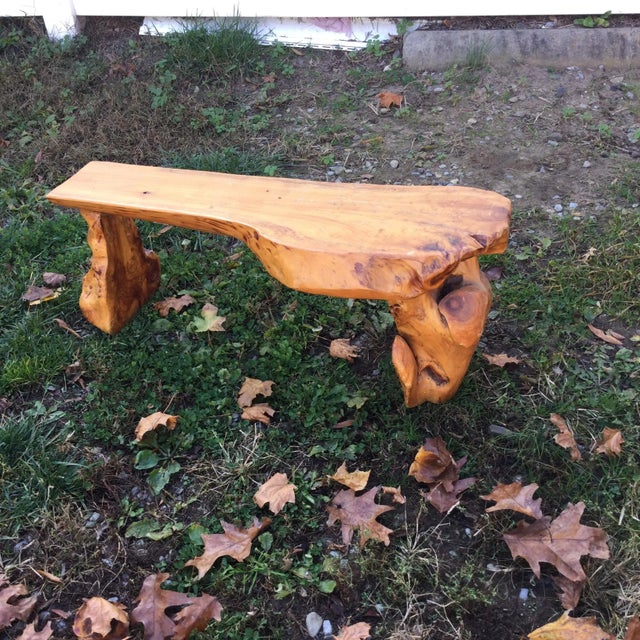 Beautiful bench great for small spaces, mud rooms, entrance ways. Makes a great rustic accent piece. Carved wooden bench,...