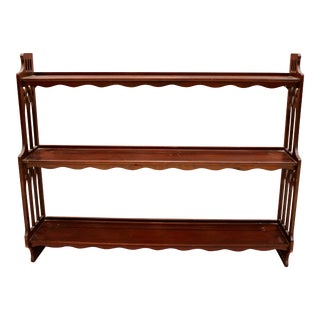 Vintage Chippendale Style Mahogany Wall Shelf For Sale
