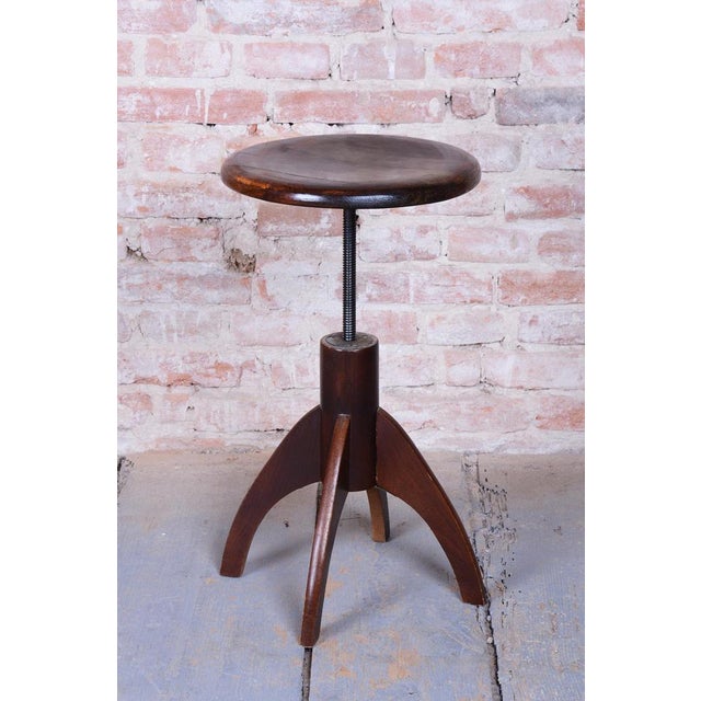 Brown Mid-Century Czech Beech Piano Stool, 1940s For Sale - Image 8 of 12