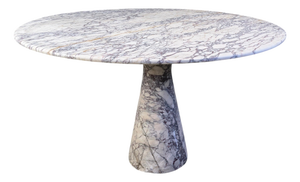 Vintage Round Marble Dining Table, 1970s