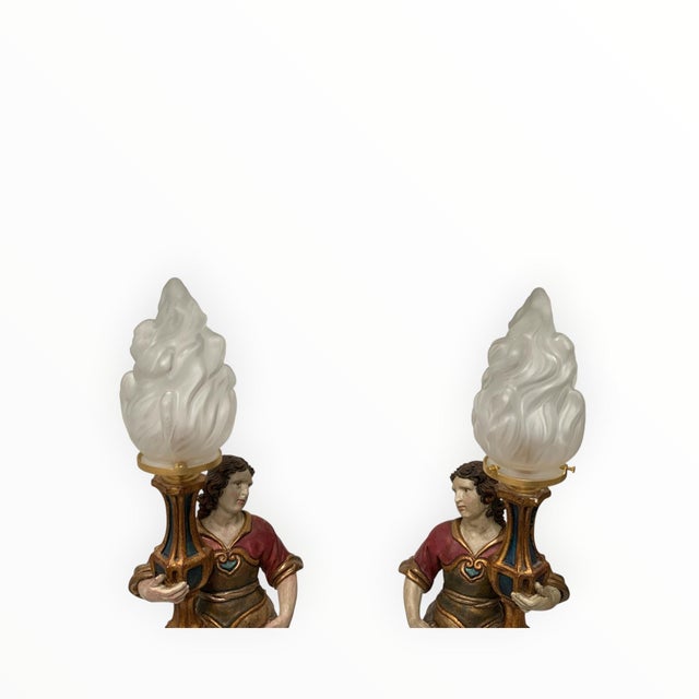 Maitland - Smith Vintage Maitland-Smith Italian Baroque Style Figural Table Lamps - a Pair For Sale - Image 4 of 8
