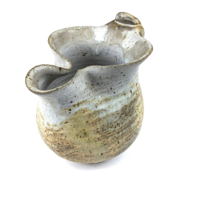 Vintage Studio Pottery Glazed Pottery Pitcher For Sale - Image 9 of 13