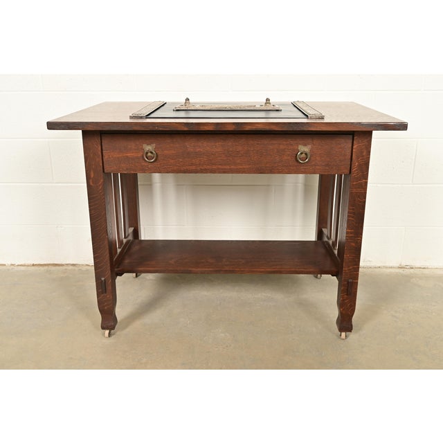Roycroft Arts & Crafts Silver Finished Hammered Copper Desk Tray With Double Pen Holder For Sale - Image 10 of 11