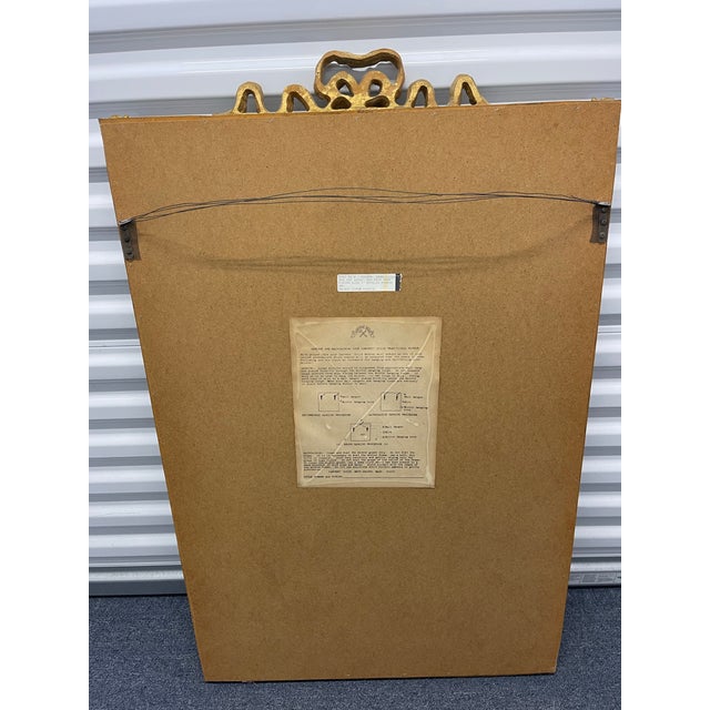 Vintage Carvers’ Guild Old Gold Leaf Beveled Wall Mirror With Ribbon Crest, 40.75” For Sale - Image 11 of 12