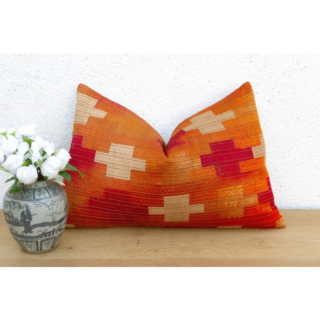 Textile Sovereign Jewel, Heirloom Bagh Phulkari Pillow For Sale - Image 7 of 7