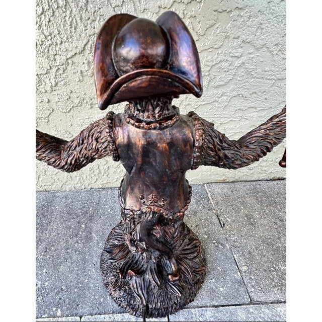Vintage 1900s Dual Arm Bronze Look Monkey Table Lamp For Sale In Orlando - Image 6 of 12