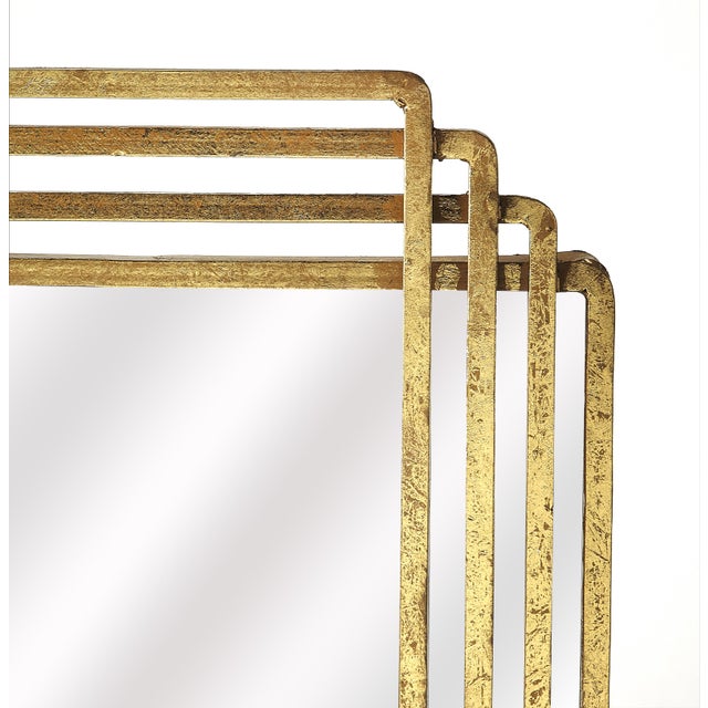 Antiqued and classic, brings elegance where ever its hung. Place this Antiqued Gold rectangle mirror over a console table...