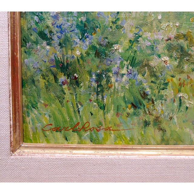 Blue Mario Carl-Rosa-19th Century Picturesque French Town by the River-Oil Painting For Sale - Image 8 of 12