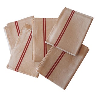Paris Flea Mark Tea Towel Napkins - Set of 5 For Sale