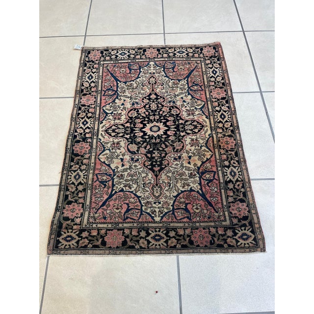 Persian Antique Persian Sarouk Ferahan , 3'4" X 4'9" For Sale - Image 3 of 10