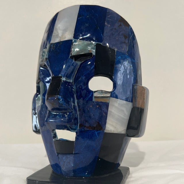 1970’s Aztec Mayan Tessellated Semi-Precious Stone Mask With Abalone For Sale In New York - Image 6 of 9