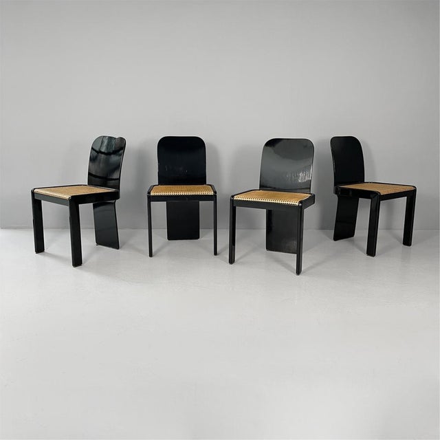Italian Modern Chairs attributed to Pierluigi Molinari for Pozzi, 1970s, Set of 4 For Sale - Image 3 of 18