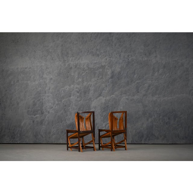 Vintage Sculptural Dining Chairs, France, 1960s, Set of 2 For Sale - Image 3 of 16