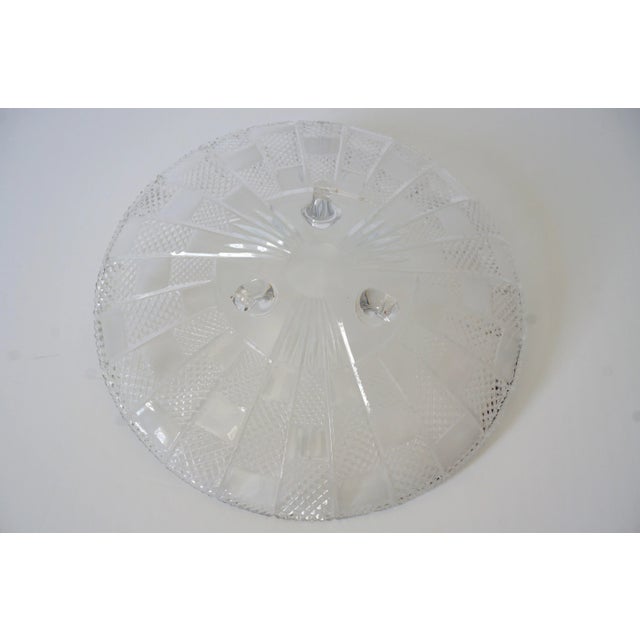 Art Deco 1930s Footed Serving Platter in Cut Lead Crystal Geometric Pattern For Sale - Image 10 of 12