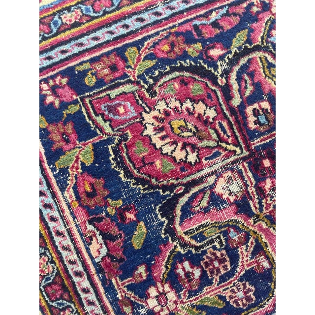 Antique Classical Piece with Signature Jewel Tones with Lime Greens Rug 10 x 13.4 For Sale - Image 14 of 18
