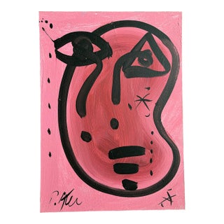 Mirovian Style Abstract Portrait Painting by Peter Keil For Sale