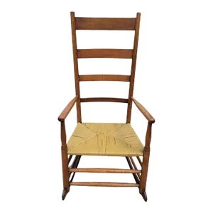 19Thc Ladder Back Rocking Chair