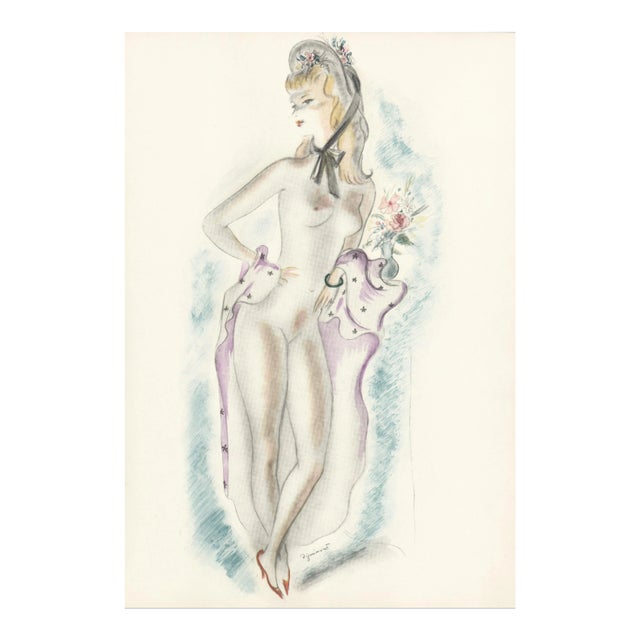 Matted Nude Lithograph For Sale