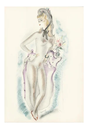 Matted Nude Lithograph