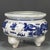 Late 20th Century Vintage Blue & White Porcelain Tripod Censer – Dragon Motif, Qianlong Mark For Sale - Image 5 of 9